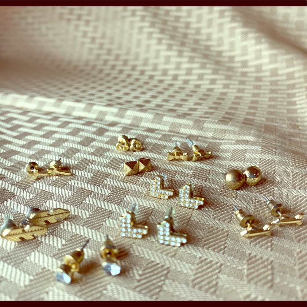 Golden Colored Costume Stud Earrings Collection